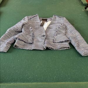 Banana Republic Blue and White Tweed Blazer